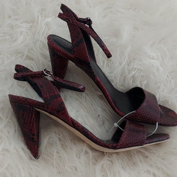 Via Spiga Snakeskin Leather Strappy Sandals - Picture 2 of 4